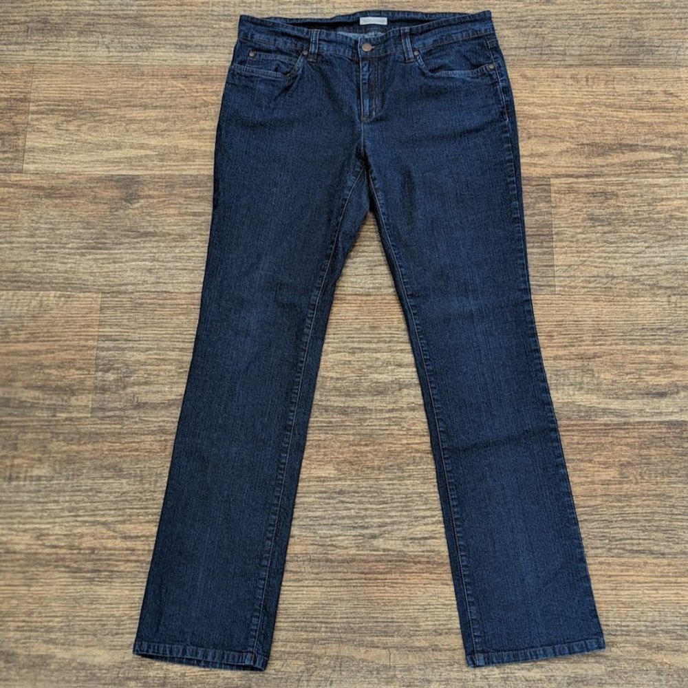 Eileen Fisher Organic Cotton Stretch Straight Ankle Jean Size 12 - Picture 2 of 6
